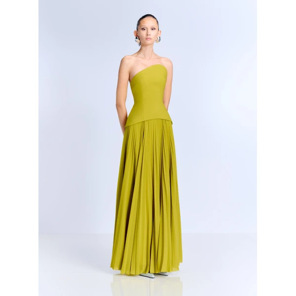 Solace London The Britt Maxi Dress in Chartreuse