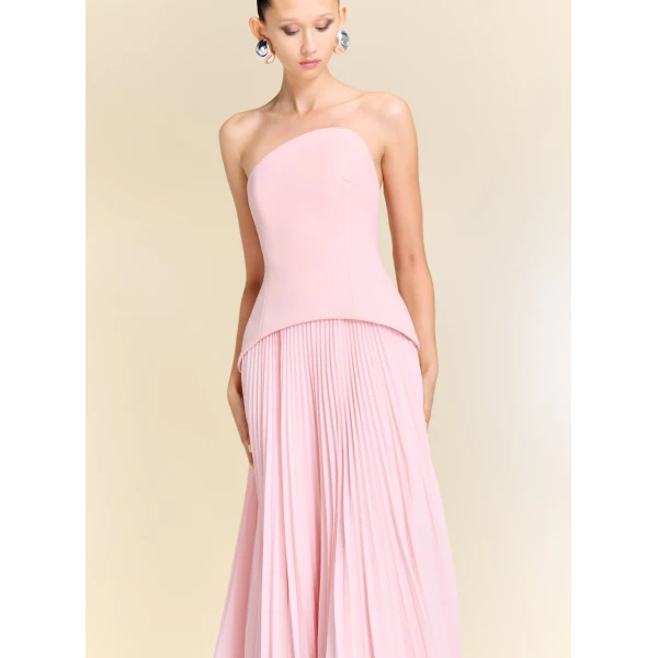 Solace London The Britt Maxi Dress in Pale Pink
