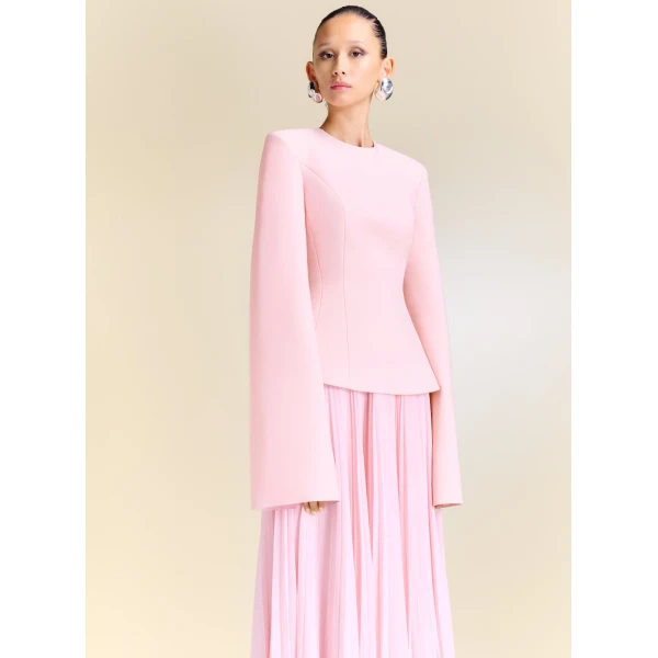 Solace London The Callisto Maxi Dress in Pale Pink