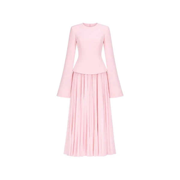 Solace London The Callisto Maxi Dress in Pale Pink | Maxi Dresses | Luxury Shoes 