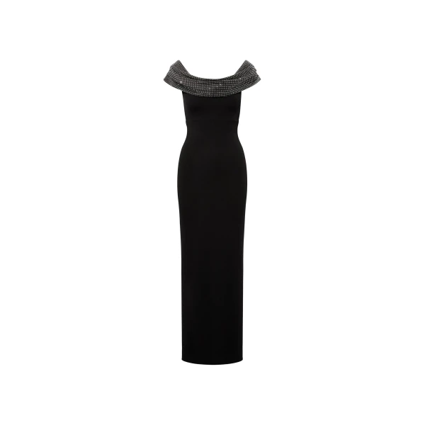 Solace London The Cardinale Maxi Dress in Black | Maxi Dresses | Luxury Shoes 