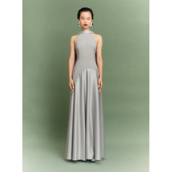 Solace London The Cece Maxi Dress in Pewter