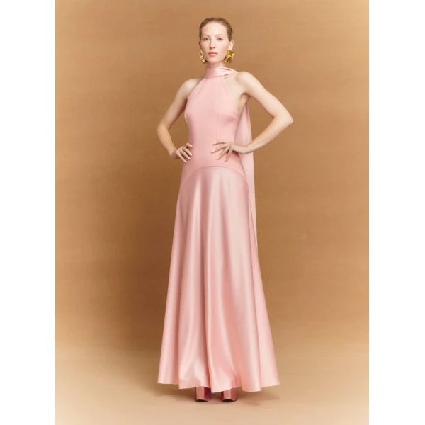 Solace London The Cece Maxi Dress in Putty Pink