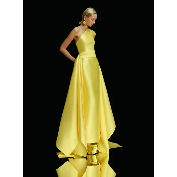 Solace London The Charo Maxi Dress in Lemon