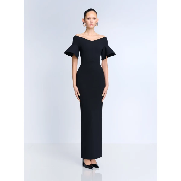 Solace London The Cielo Maxi Dress in Black
