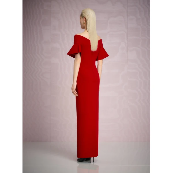 Solace London The Cielo Maxi Dress in Crimson Red