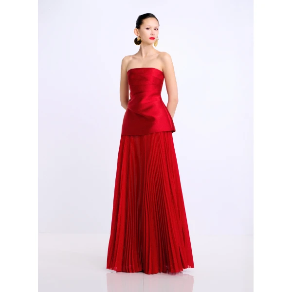 Solace London The Claudette Maxi Dress in Crimson Red