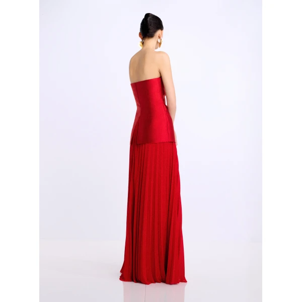 Solace London The Claudette Maxi Dress in Crimson Red