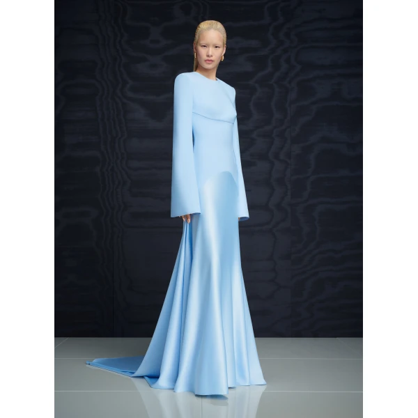 Solace London The Claudine Maxi Dress in Ice Blue
