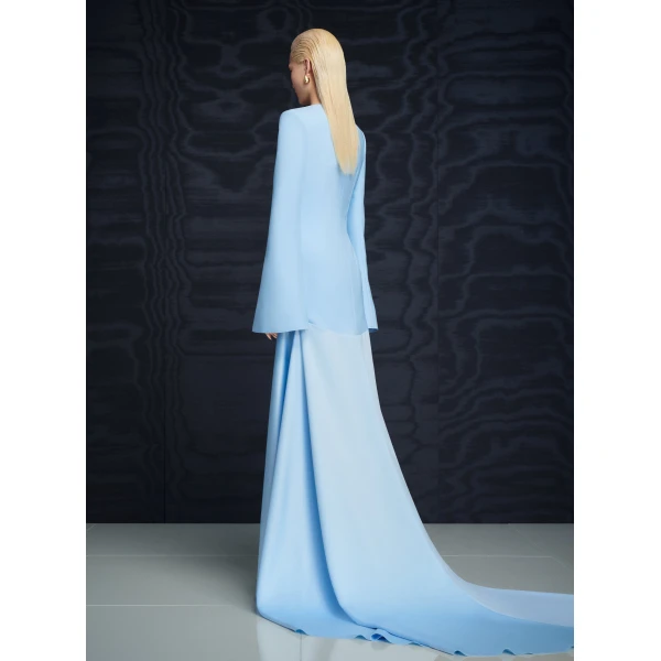 Solace London The Claudine Maxi Dress in Ice Blue