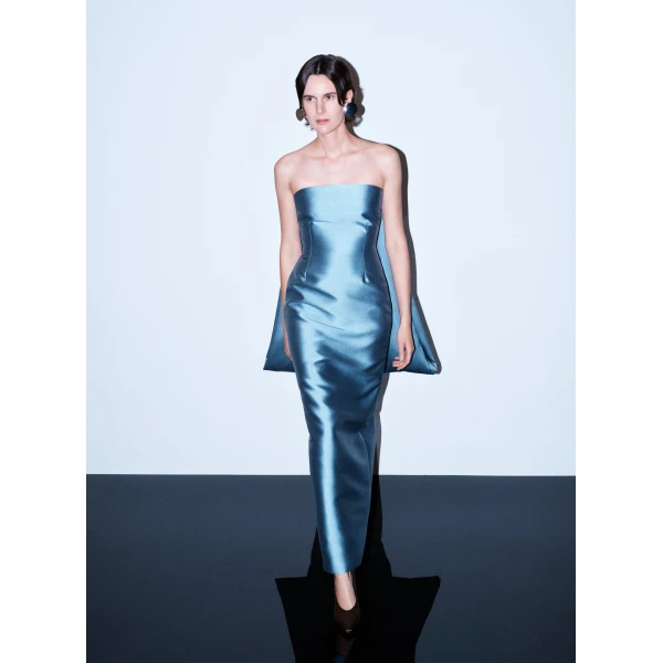Solace London The Dandridge Maxi Dress in Slate Blue