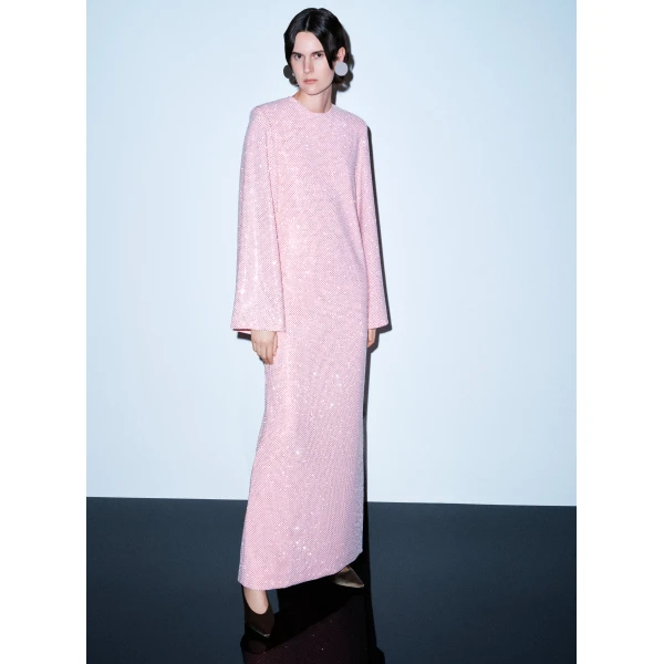 Solace London The Delano Maxi Dress in Soft Pink