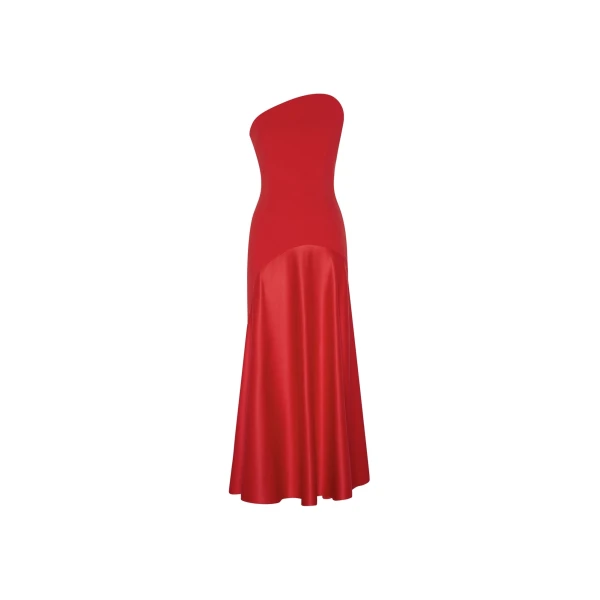 Solace London The Edison Midi Dress in Red | Midi Dresses | Luxury Shoes 
