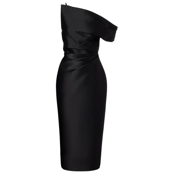 Solace London The Ellison Midi Dress in Black | Midi Dresses | Luxury Shoes 