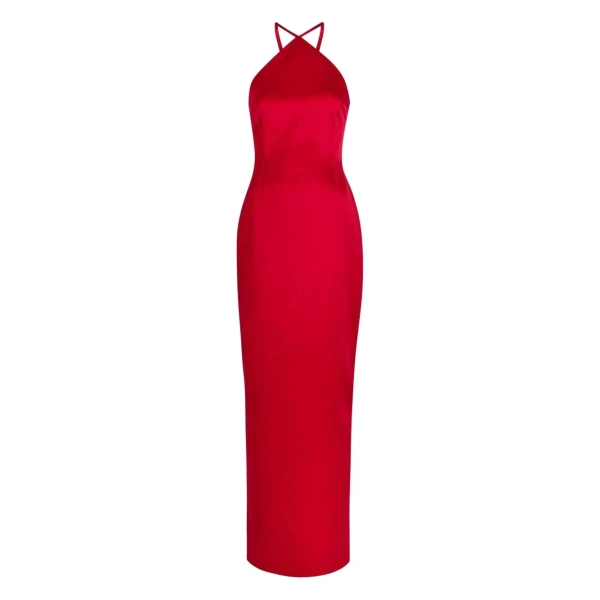 Solace London The Fern Maxi Dress in Crimson Red | Maxi Dresses | Luxury Shoes 