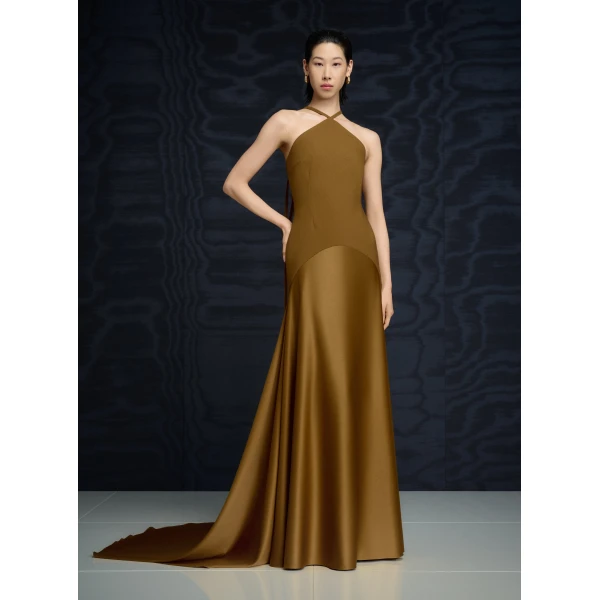 Solace London The Florie Maxi Dress in Gold