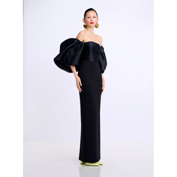 Solace London The Floris Maxi Dress in Black