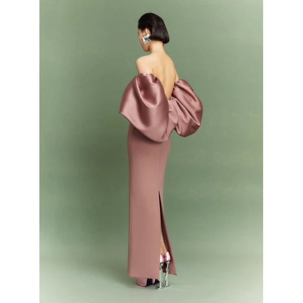 Solace London The Floris Maxi Dress in Cocoa