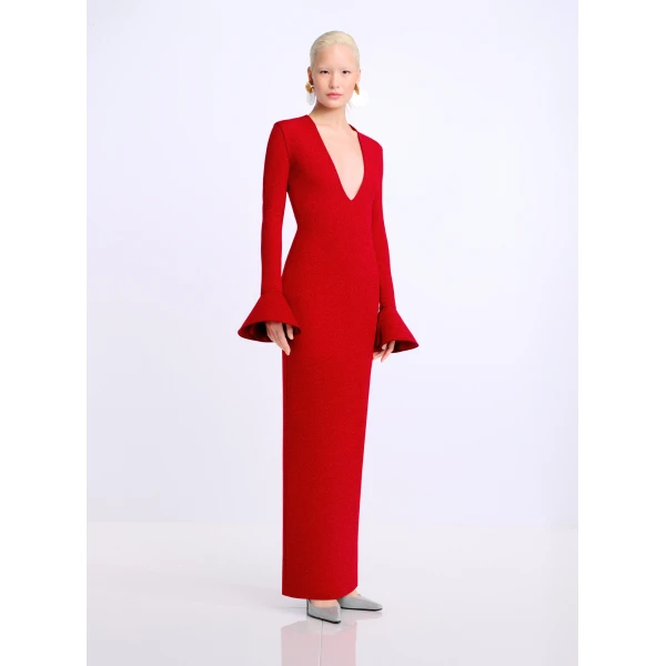 Solace London The Hutton Maxi Dress in Crimson Red