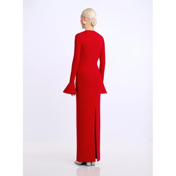 Solace London The Hutton Maxi Dress in Crimson Red