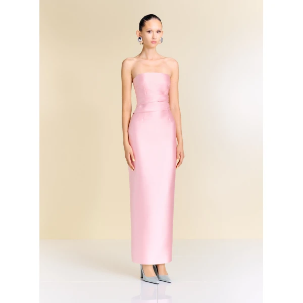 Solace London The Ingrid Maxi Dress in Pale Pink