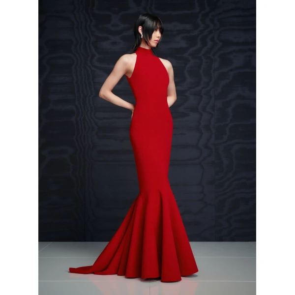 Solace London The Kerra Maxi Dress in Crimson Red