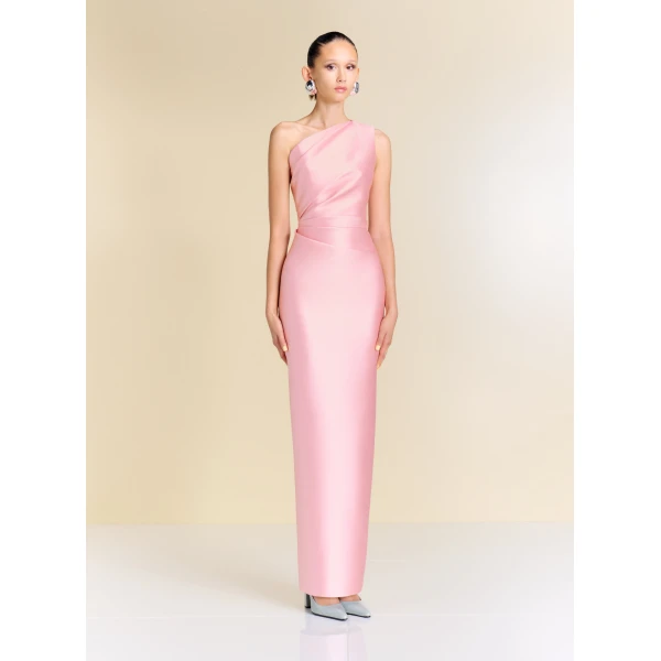 Solace London The Kira Maxi Dress in Pale Pink