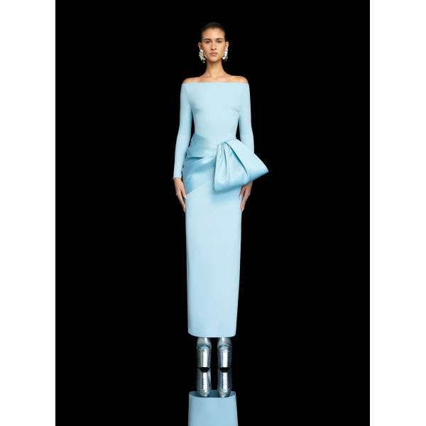 Solace London The Kori Maxi Dress in Arctic Blue