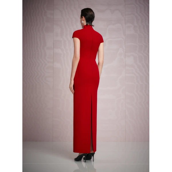Solace London The Lang Maxi Dress in Crimson Red