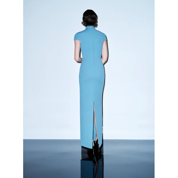 Solace London The Lang Maxi Dress in Slate Blue