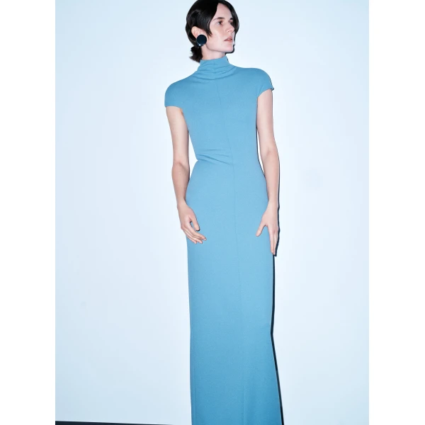Solace London The Lang Maxi Dress in Slate Blue