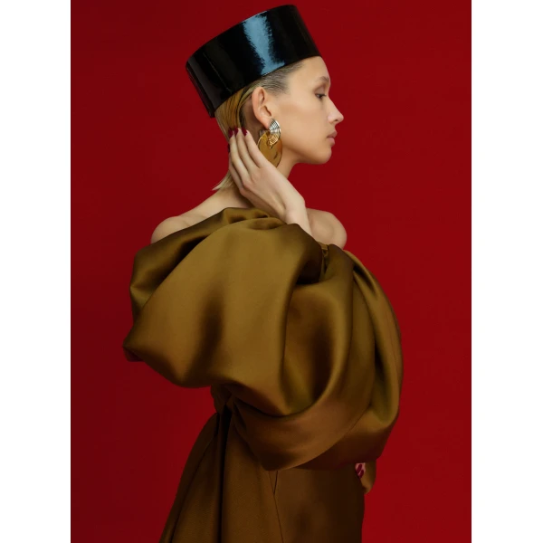 Solace London The Lea Maxi Dress in Gold