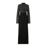 Solace London The Lolo Crystal Maxi Dress in Black | Maxi Dresses | Luxury Shoes 