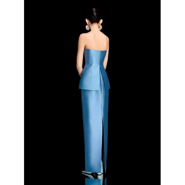 Solace London The Lucille Maxi Dress in Slate Blue