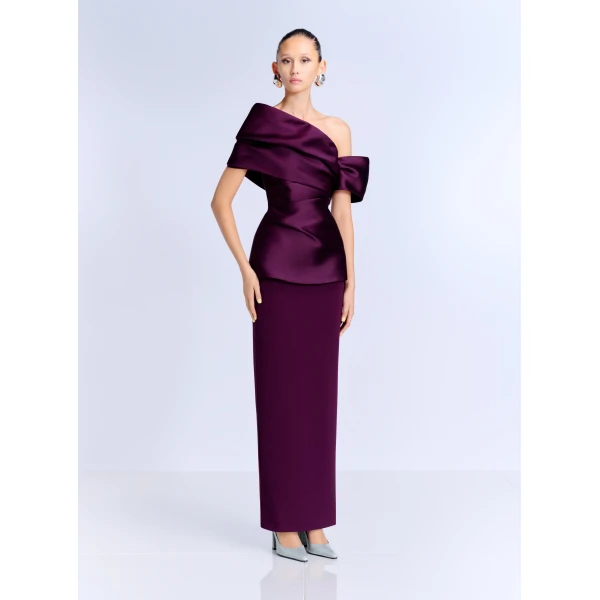 Solace London The Lucine Maxi Dress in Grape
