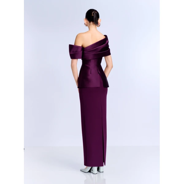 Solace London The Lucine Maxi Dress in Grape