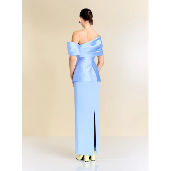 Solace London The Lucine Maxi Dress in Light Blue