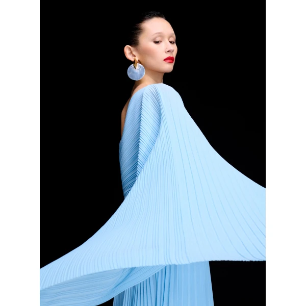 Solace London The Maci Maxi Dress in Soft Blue
