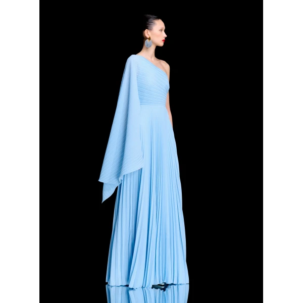 Solace London The Maci Maxi Dress in Soft Blue