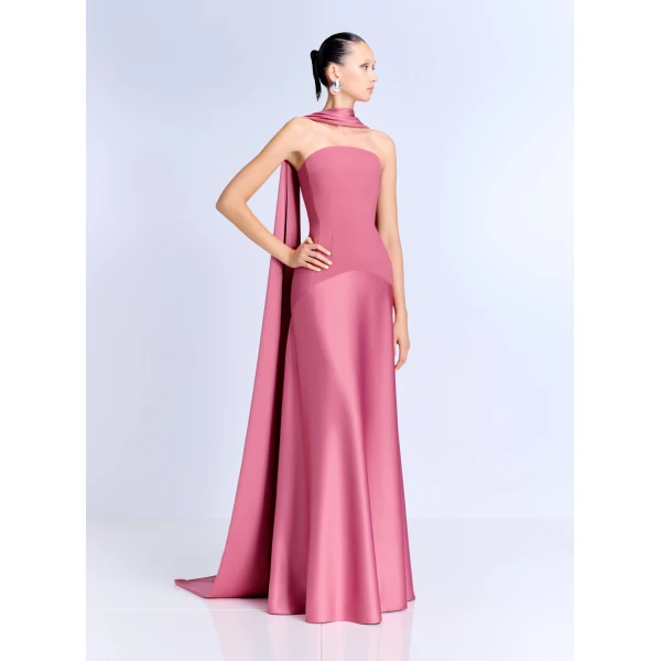 Solace London The Mae Maxi Dress in Dark Rose