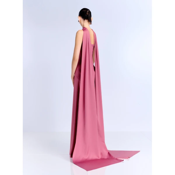 Solace London The Mae Maxi Dress in Dark Rose