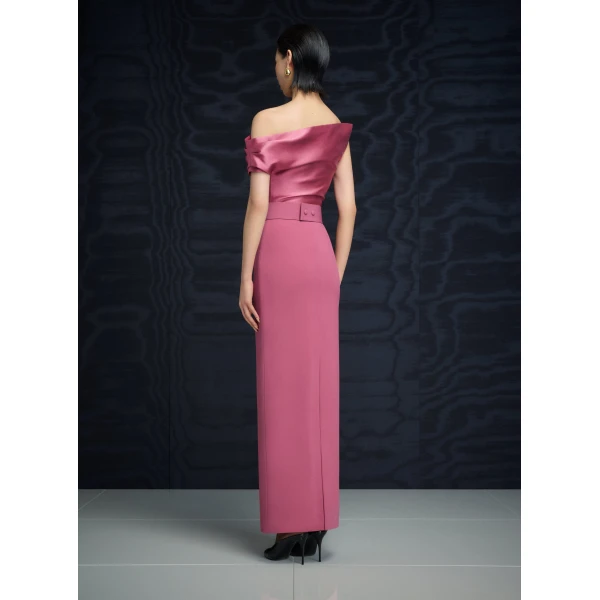 Solace London The Magda Maxi Dress in Dark Rose