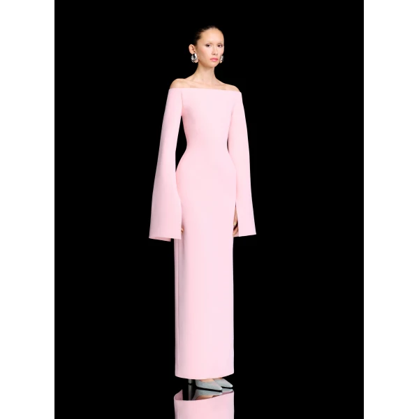 Solace London The Marcella Maxi Dress in Pale Pink