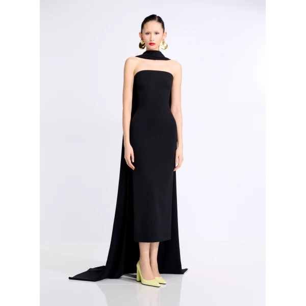 Solace London The Martine Midaxi Dress in Black
