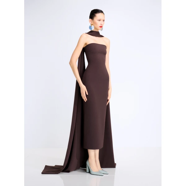 Solace London The Martine Midaxi Dress in Chesnut