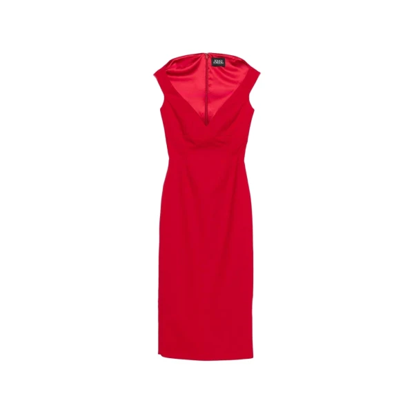 Solace London The Monica Midi Dress in Crimson Red | Midi Dresses | Luxury Shoes 