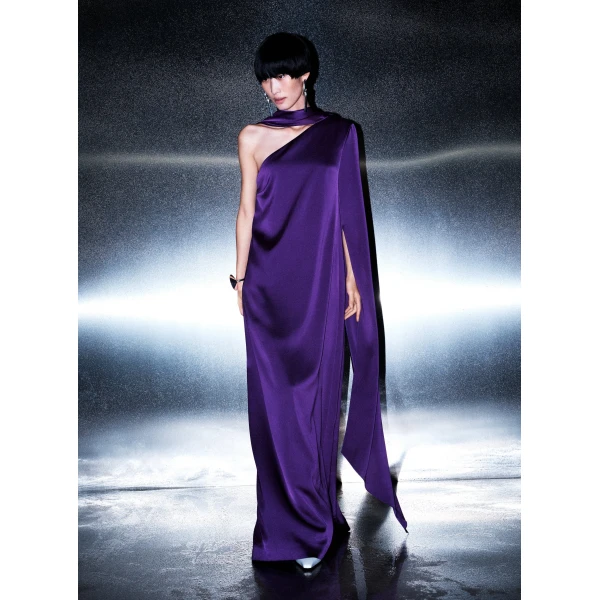 Solace London The Newman Maxi Dress in Deep Orchid