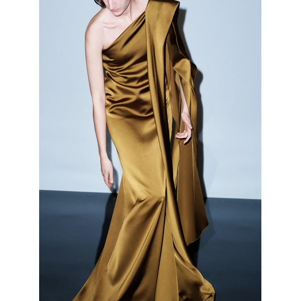 Solace London The Newman Maxi Dress in Gold
