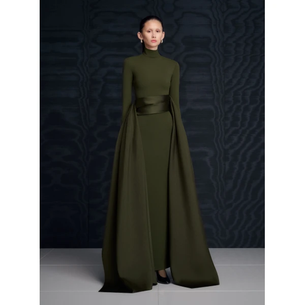 Solace London The Olivia Maxi Dress in Dark Olive