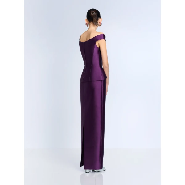 Solace London The Pieta Maxi Dress in Damson
